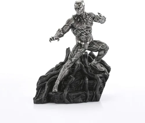 Vista 2 de Royal Selangor Estatua de guardián de la pantera negra de peltre de la colección Marvel acabada a mano