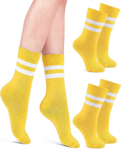 Vista 22 de Syhood Crew Stripe Socks Unisex Athletic Socks
