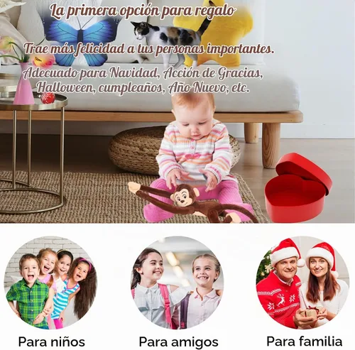 Vista 6 de zhidiloveyou - Mono colgante de peluche de 35.4 pulgadas, color marrón