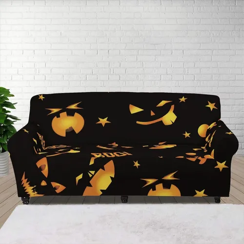 Vista 45 de Funda de sofá con diseño de árbol de bandera estadounidense para sofás y sofás, decoración navideña, funda antideslizante para sofá de 1 cojín
