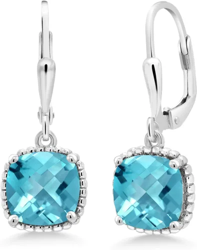 Vista 98 de Gem Stone King Aretes colgantes de plata de ley 925 de 0.315 pulgadas para mujer