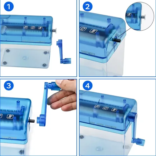 Vista 2 de JIKIOU Mini trituradora de mano Trituradora de papel portátil para oficina