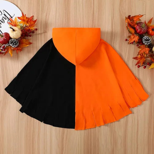 Vista 3 de BeQeuewll Disfraz de Halloween para niños pequeños, con capucha, poncho con capucha, sombrero, ropa de cosplay