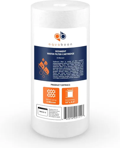Vista 8 de Aquaboon Filtro de Repuesto de Sedimentos de Agua de Pozo de 5 Micrones 10 x 4.5 Cartucho de Filtro de Agua para Toda la Casa Compatible