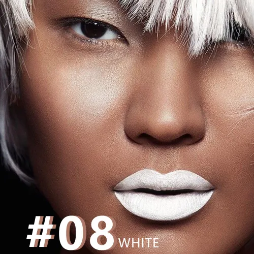 Vista 2 de AMY'S DIARY Lápiz de labios crayón mate blanco, lápiz de labios mate de punta precisa, larga duración hasta 24 horas, impermeable al manchado