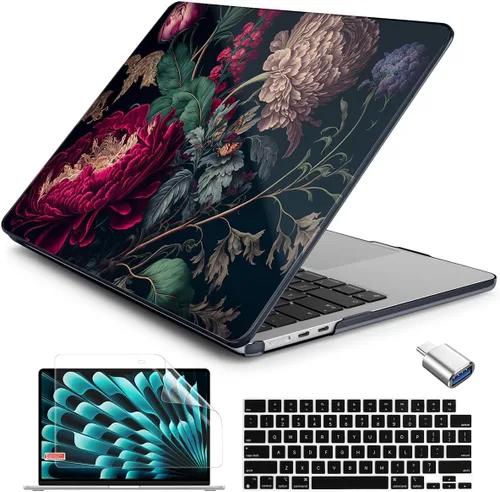 Vista 11 de Batianda AstroGrid - Funda para MacBook Air de 13.6" M2-M5 Chip, Galaxy Líneas abstractas