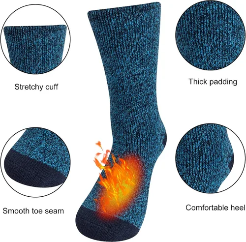 Vista 3 de Thermal Socks for Men, Thick Warm Cold Weather Heated Socks for Winter