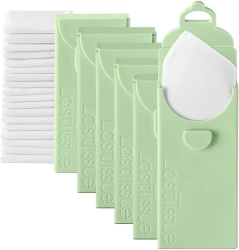 Vista 10 de LastTissue® Paquete de pañuelos de algodón reutilizable Toallas faciales y pañuelos para hombres y mujeres – Pañuelo facial lavable y sostenible