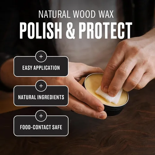 Vista 3 de ACEITE DE WALRUS - Cera para madera, lata de 3 oz, apta para alimentos según FDA, cera para tabla de cortar y crema para tabla