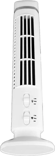 Vista 2 de 13in Bladeless Tower Fan for Bedroom, USB Quiet Desk Fan White