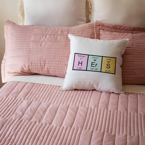 Vista 5 de 3dRose Hers in Periodic Table of Elements Symbols-Half Mrs Set Funda de almohada, 16 x 16