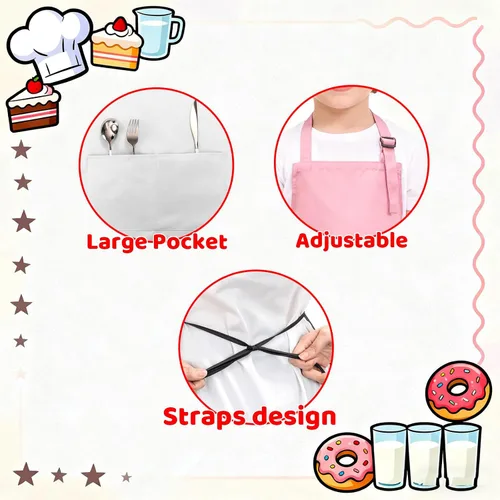 Vista 3 de Delantal personalizado para niños, mujeres y hombres con foto de texto, delantal personalizado para mujeres, delantales de chef para hombres
