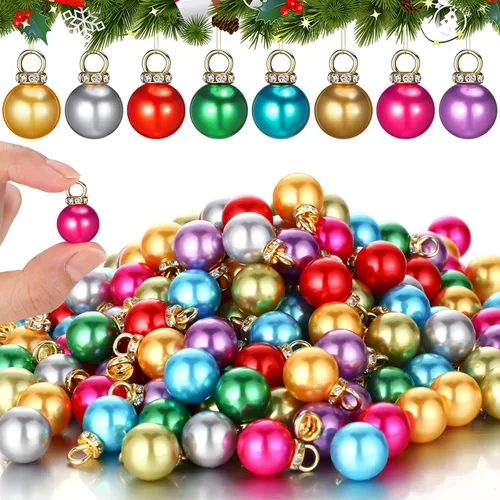 Vista 13 de Halloscume 200 mini adornos navideños de color elegante