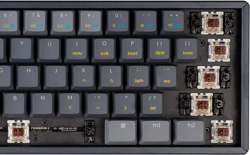 Vista 9 de Keychron Teclado mecánico inalámbrico K12 con 60% de diseño Bluetooth/USB con interruptor marrón Gateron G Pro/Retroiluminación RGB/Rollover