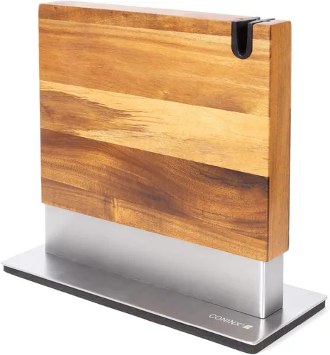 Vista 10 de Coninx Soporte magnético para cuchillo con potente imán, soporte de guarda de madera de bambú, bloque organizador sin cuchillos