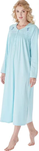 Vista 5 de Keyocean - Camisón para mujer, 100% algodón, suave, cálido, cómodo, ropa de dormir y descanso para otoño e invierno