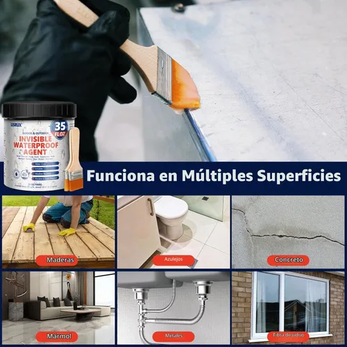 Vista 5 de Sellador impermeable de 35 onzas, revestimiento impermeable transparente, a base de agua, agente impermeable invisible a base de agua para techo