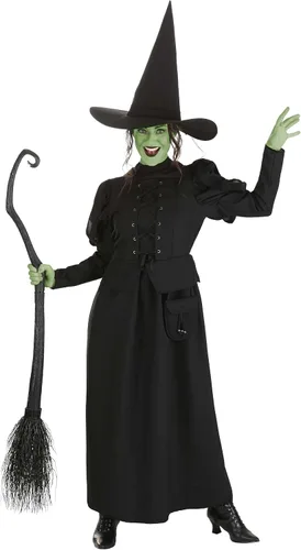 Vista 2 de Fun Costumes Disfraz de bruja malvada de mago de Oz para mujer, disfraz de bruja malvada del oeste para cosplay aterrador y Halloween