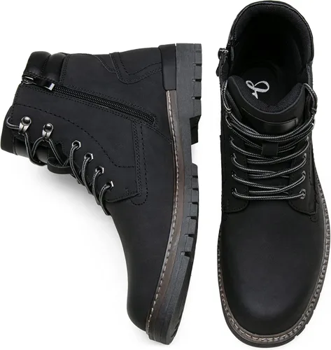 Vista 2 de Jousen Botas casuales para hombre, botas chukka con cremallera a la moda