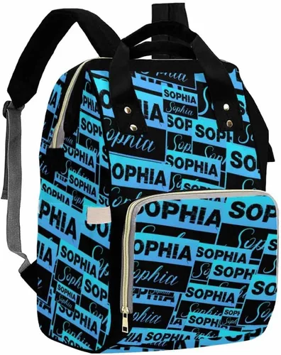 Vista 19 de Artsadd Bolsos para pañales personalizados con nombre, mochila monograma, regalos para baby shower, pattern 01, Tamaño único, Mochilas Daypack