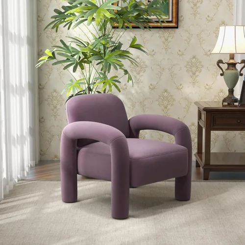 Vista 26 de Silla decorativa moderna, cómoda silla tapizada de terciopelo, acogedora silla individual de tocador, silla de barril copetudo, silla de lectura