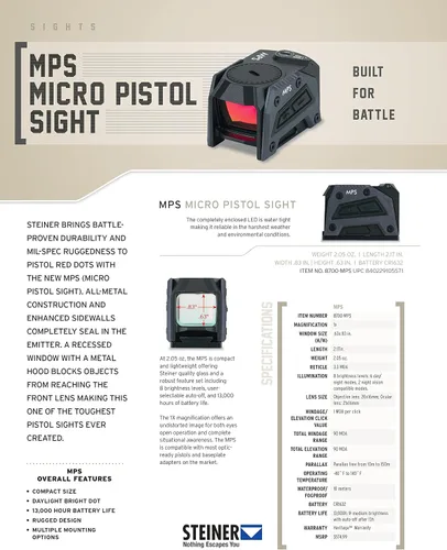Vista 6 de Steiner MPS Mira Micro para Pistola