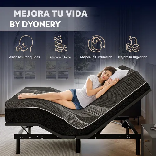 Vista 3 de Dyonery Base de cama ajustable individual XL + colchón de espuma