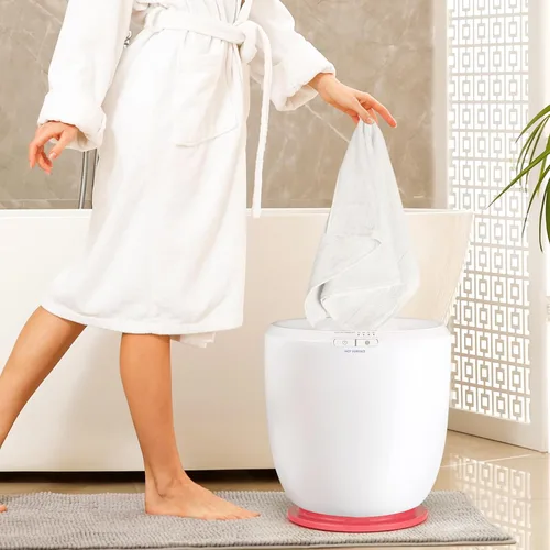 Vista 8 de Tangkula Cubo calentador de toallas, calentador de toallas de encimera para baño con soporte de aromaterapia, apagado automático y temporizador