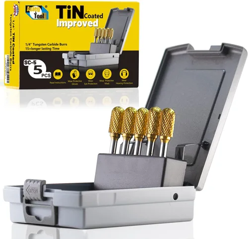 Vista 12 de Lima giratoria de carburo de tungsteno SC-3, forma cilíndrica de extremo de punta de bola, corte doble para brocas de amoladora de troquelado