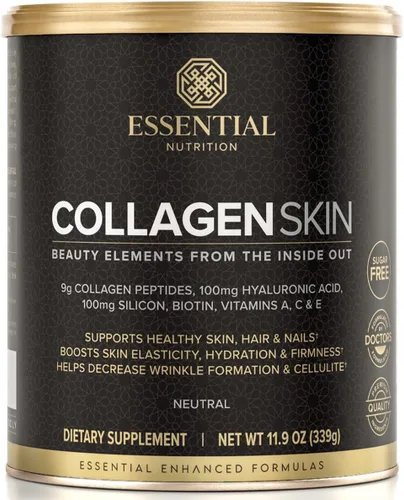 Vista 5 de Essential Nutrition Colágeno Skin - Péptidos de colágeno hidrolizados, con ácido hialurónico, silicio y biotina, cabello, piel y uñas, arándano