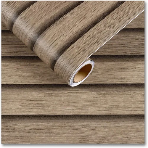 Vista 12 de CRE8TIVE Papel tapiz de listones de madera gris oscuro despegar y pegar papel de contacto de grano de madera impermeable autoadhesivo aspecto