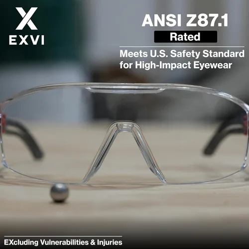 Vista 7 de Anteojos de seguridad SG100 ANSI Z87.1, antivaho y resistentes a los arañazos, protección UV400, ligeros, patillas ajustables, lentes