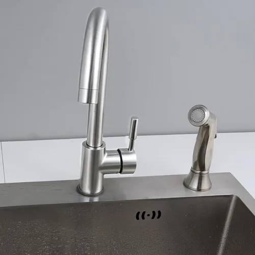 Vista 7 de Reemplazo de cabezal de rociador lateral para fregadero de cocina de ajuste Níquel cepillado