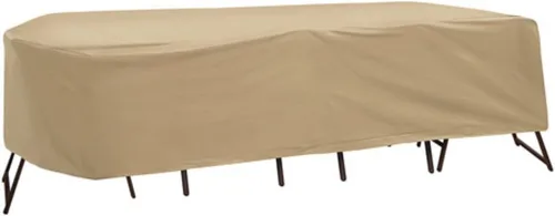 Vista 4 de Protective Covers Juego de mesa y silla de patio resistente a la intemperie, 72 x 76 pulgadas, mesa ovalada/rectangular, gris