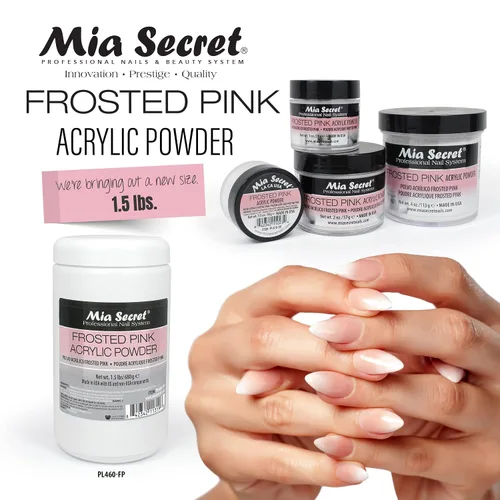Vista 2 de Mia Secret Polvo acrílico rosa esmerilado