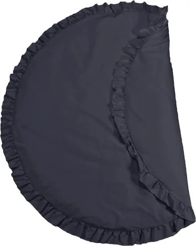 Vista 3 de ABREEZE Tapete de algodón suave, desmontable, lavable, manta de juego para niños, alfombra redonda para decoración del hogar (gris oscuro)