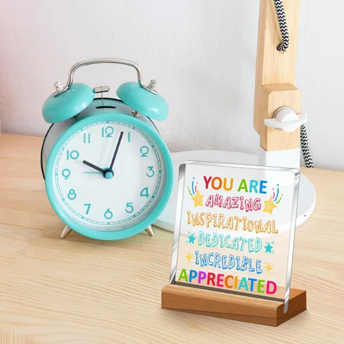 Vista 5 de Decoración inspiradora de escritorio, regalos de aliento para mujeres, niñas, mejores amigos, compañeros de trabajo, letrero de placa acrílica