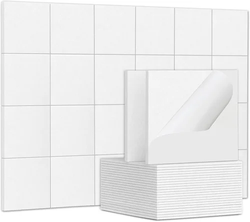 Vista 20 de TroyStudio 20 piezas de paneles acústicos autoadhesivos - Paneles absorbentes de sonido de 12 x 12 x 0.32 pulgadas, paneles de sonido decorativos
