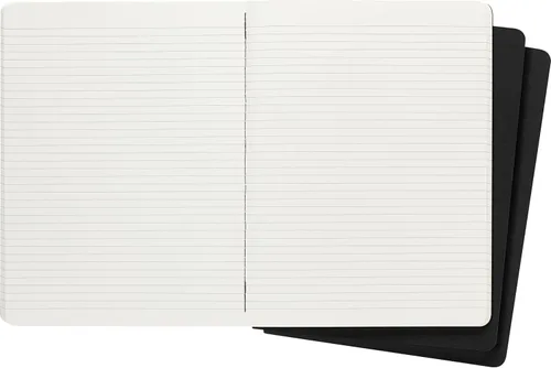 Vista 3 de Moleskine - Diario Cahier, cubierta blanda, grande (XL) con líneas, negro, 80 páginas (juego de 3)