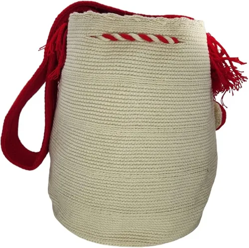 Vista 5 de Mochila Wayuu colombiana 100% auténtica, hecha a mano, producto artesanal, bolsa de viaje cruzada, diseño único, estilos multicolor..