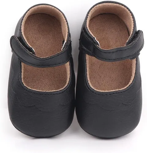Vista 5 de Zapatos planos Mary Jane para bebés y niñas, suela suave antideslizante, suela suave, princesa, primeros pasos, de piel sintética, zapatos de vestir