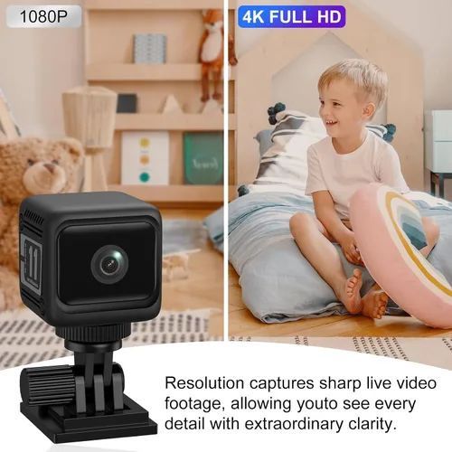 Vista 2 de Cámara de seguridad interior 4K, gran angular de 130°, detección de movimiento AI, visión nocturna, cámaras WiFi para seguridad en el hogar, bebé