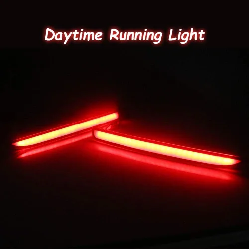 Vista 5 de Lente roja completa LED parachoques reflector trasera niebla luces para 2016 2017 2018 2019 Ford Explorer