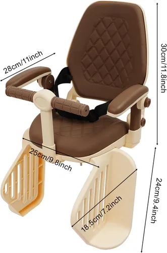 Vista 2 de Futchoy Asiento de bicicleta para niños, asiento trasero para bicicleta infantil, asiento trasero para niños con reposabrazos antideslizantes