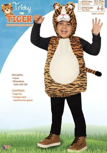 Vista 2 de Forum Novelties Disfraz de tigre de peluche para bebé como se muestra para bebé