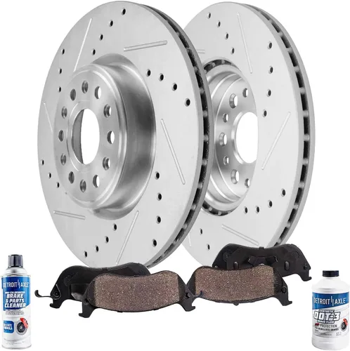 Vista 18 de Detroit Axle - Kit de freno trasero para Chrysler Town & Country Dodge Grand Caravan VW Routan, repuesto de pastillas de freno de cerámica