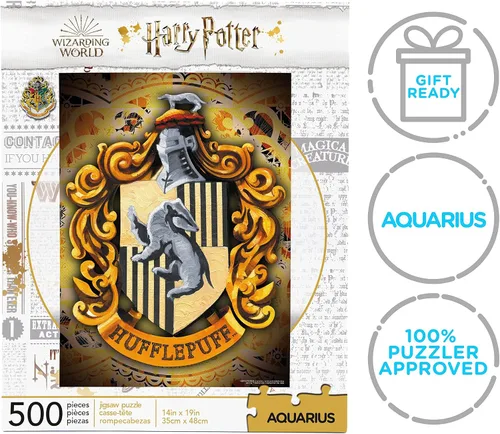 Vista 7 de Aquarius Rompecabezas de Harry Potter Escudo de Hufflepuff (rompecabezas de 500 piezas) – Con licencia oficial de Harry Potter – 14 x 19 pulgadas