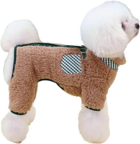 Vista 7 de Abrigo de invierno para perro, pijamas de Navidad para cachorros, suéteres para perros, overoles para cachorros, ropa para perros pequeños, trajes