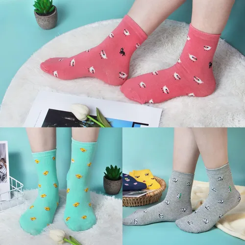 Vista 5 de 5 Pairs Womens Funny socks Cozy Cute Printed Patterned Fun Socks Novelty Cat Socks for Women Gifts