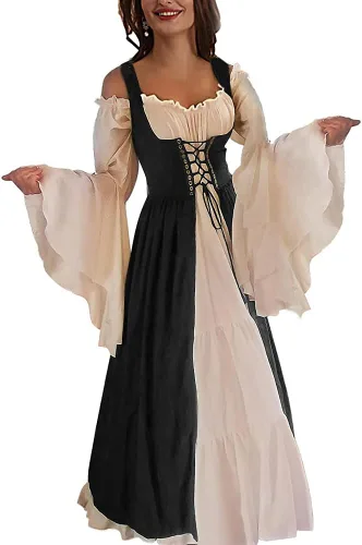 Vista 2 de AbaoWedding - Vestido medieval y renacentista para mujer, para usar como disfraz o cubierta
